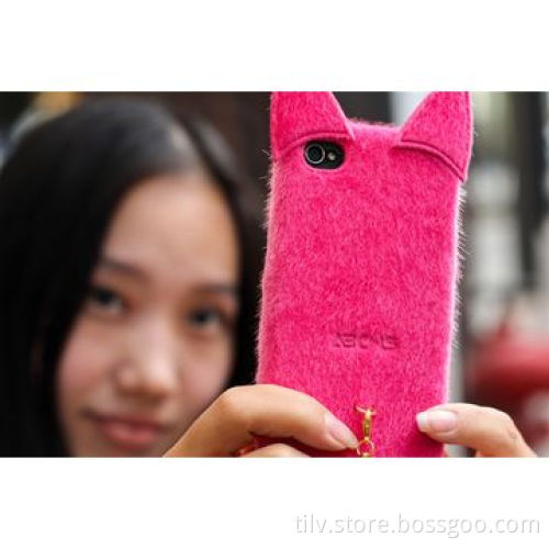 Cute Plush Cat Phone Case Cover for iPhone 4/5